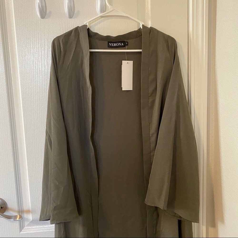 Verona Camo Green Long Cardigain